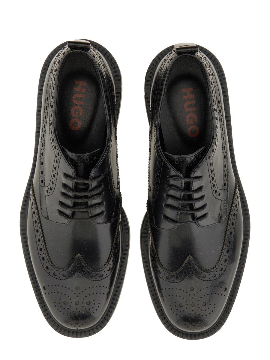 HUGO BOSS Men's Leather Derby Loafer Black, view 6