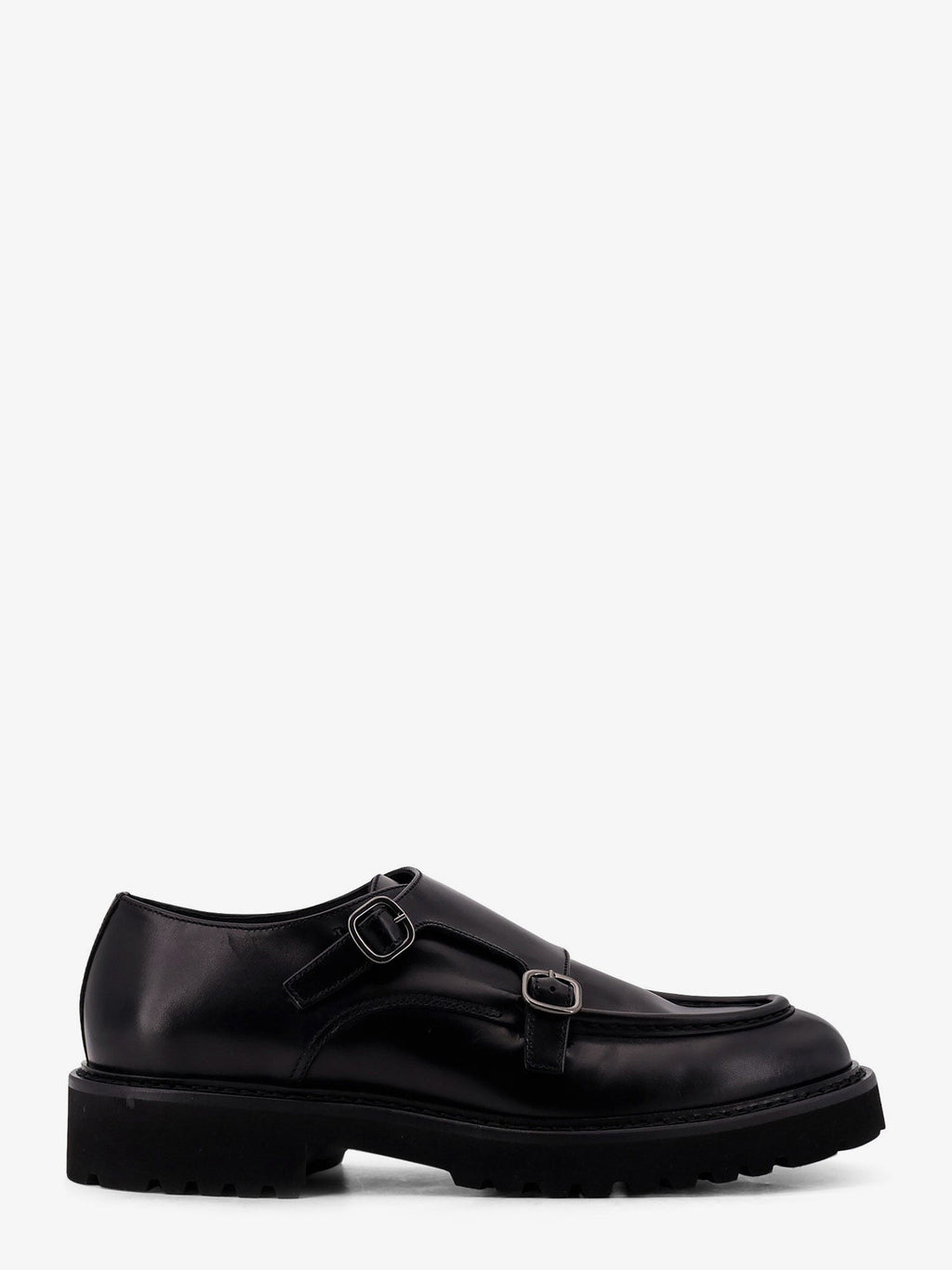 Doucal's Men's Leather Double Buckle Loafers Black