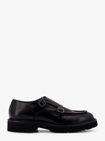 Doucal's Men's Leather Double Buckle Loafers Black