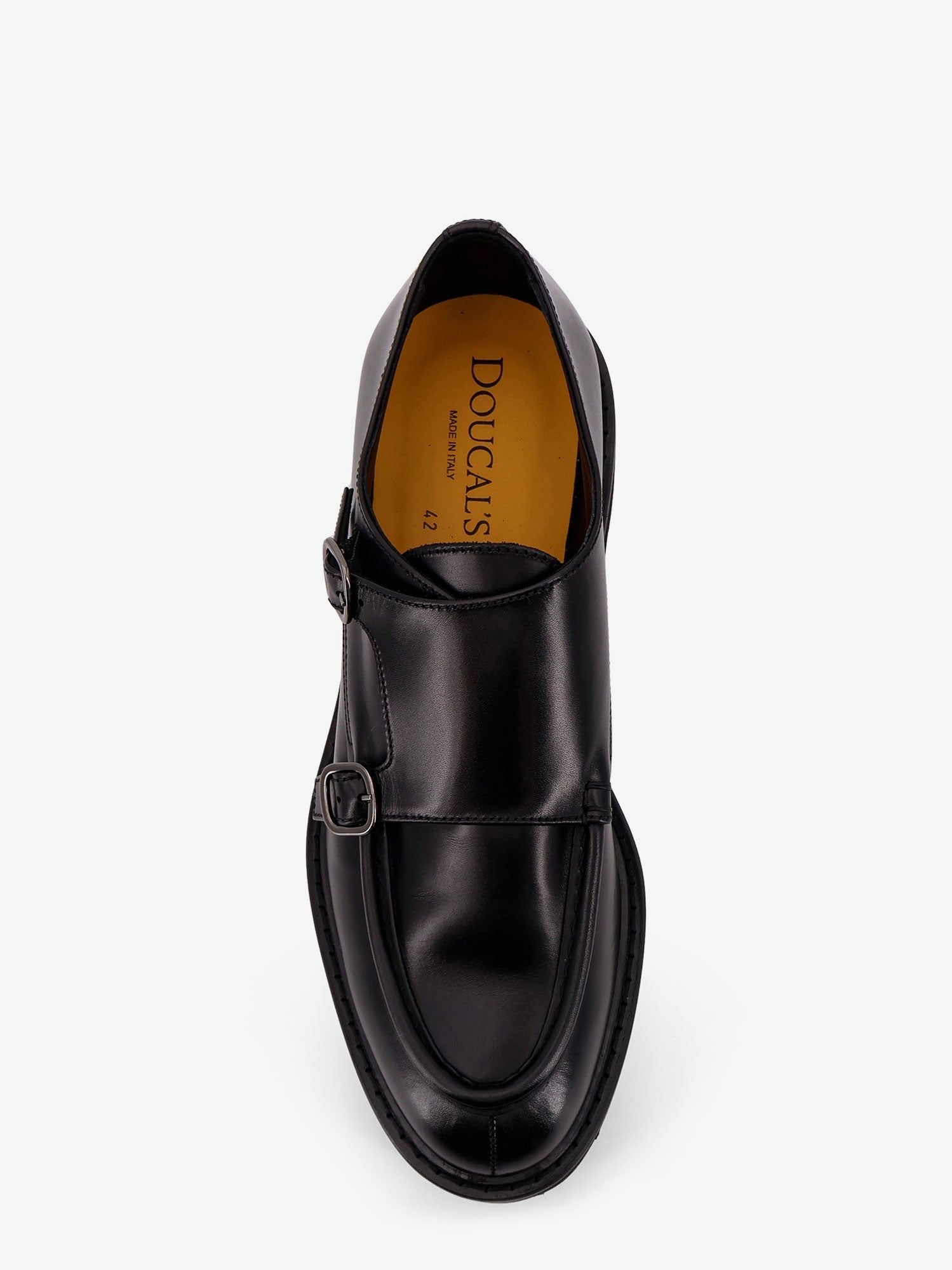 Doucal's Men's Leather Double Buckle Loafers Black