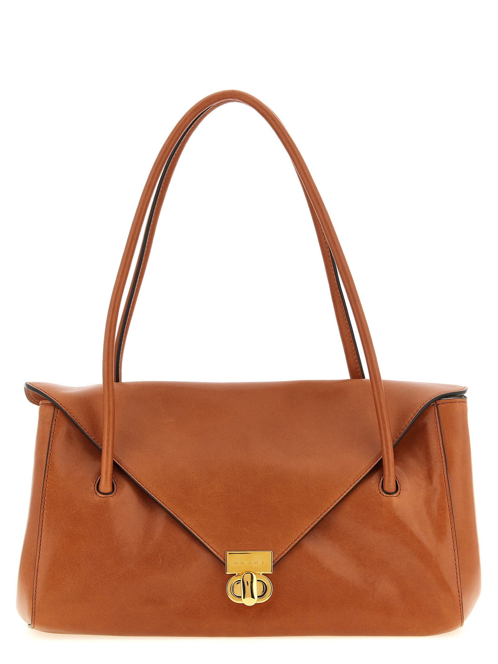 Marni Leather Shoulder Bag Brown