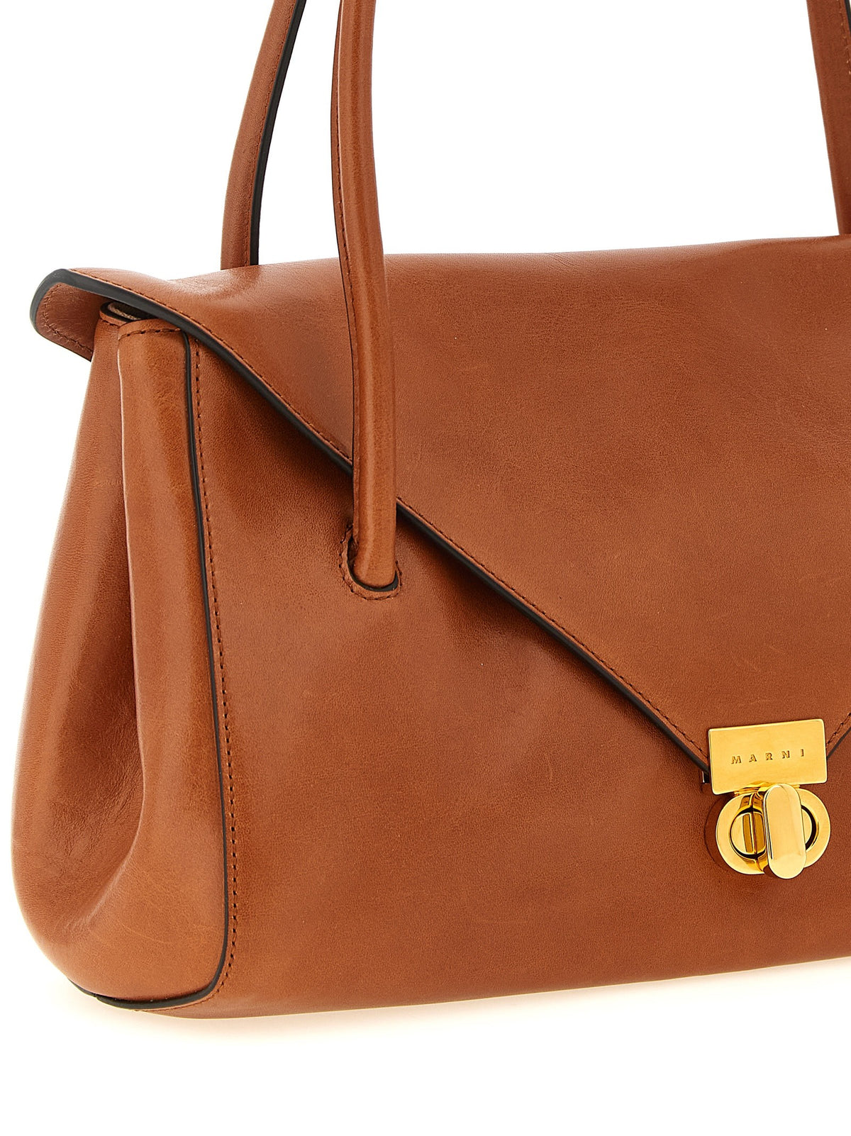 Marni Leather Shoulder Bag Brown
