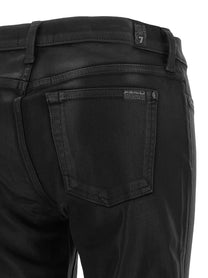 7 For All Mankind Leather Effect Jeans Black