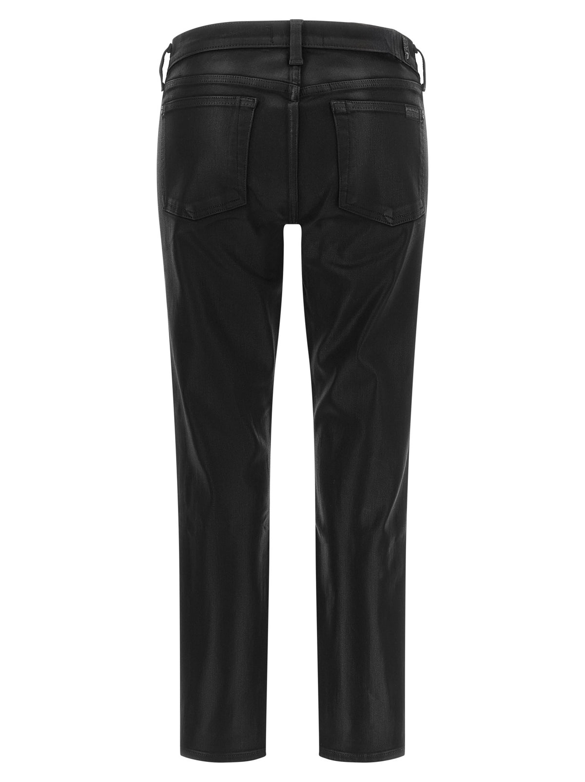 7 For All Mankind Leather Effect Jeans Black
