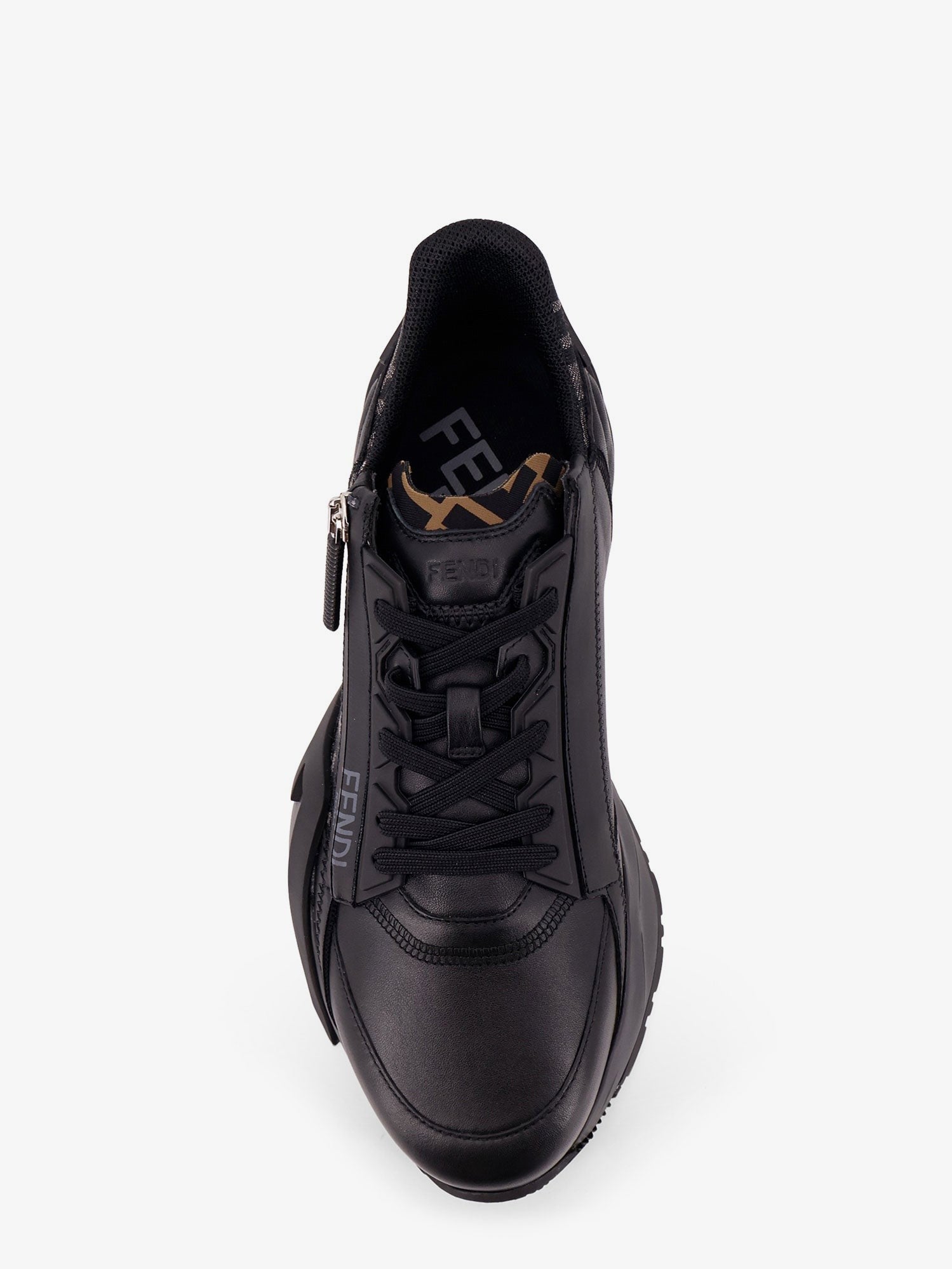 Fendi Men's Leather Flow Sneakers Black