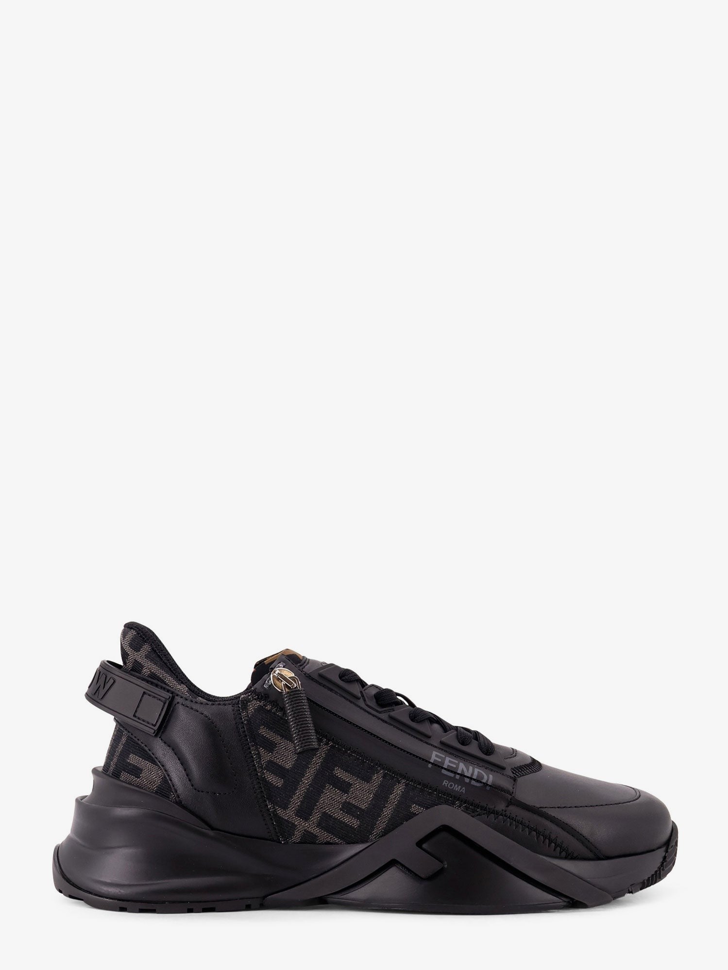 Fendi Men's Leather Flow Sneakers Black