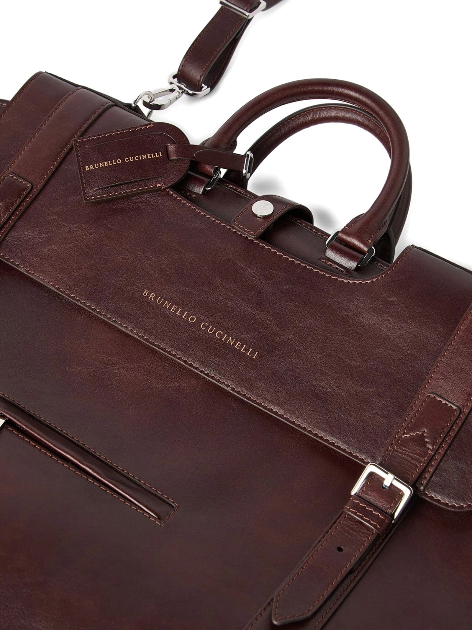 Brunello Cucinelli Leather Garment Holder Red