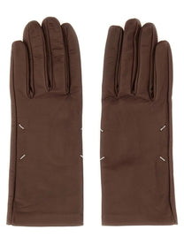 Maison Margiela Women's Leather Gloves Brown