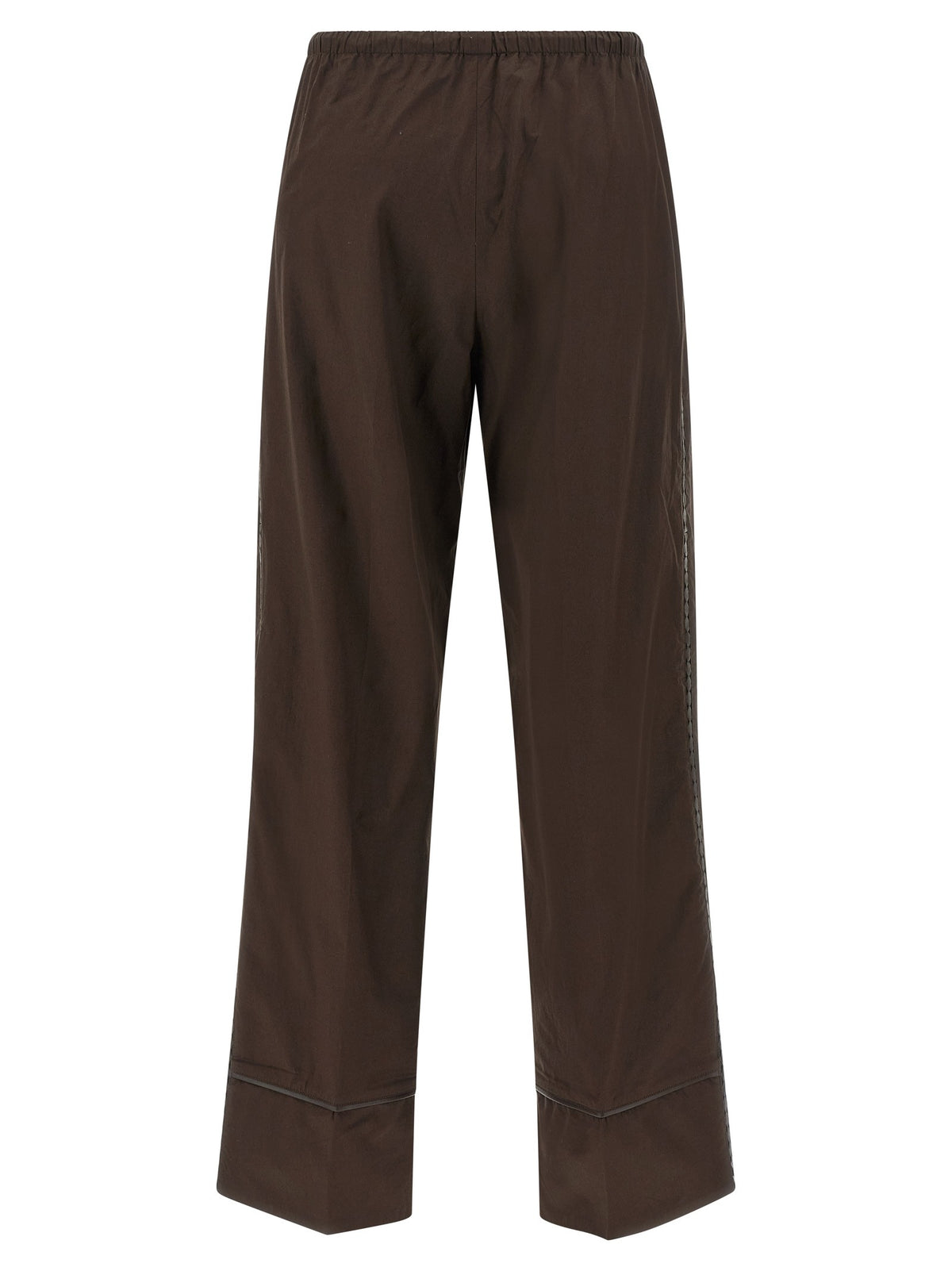 Yves Salomon Leather Insert Pants Brown