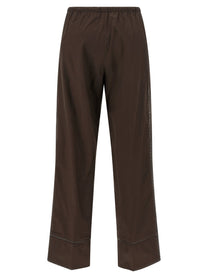 Yves Salomon Leather Insert Pants Brown
