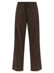 Yves Salomon Leather Insert Pants Brown