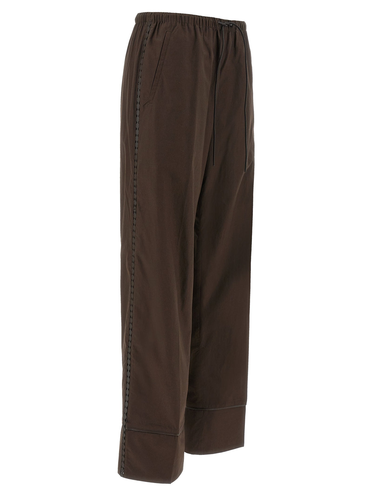 Yves Salomon Leather Insert Pants Brown