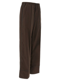 Yves Salomon Leather Insert Pants Brown