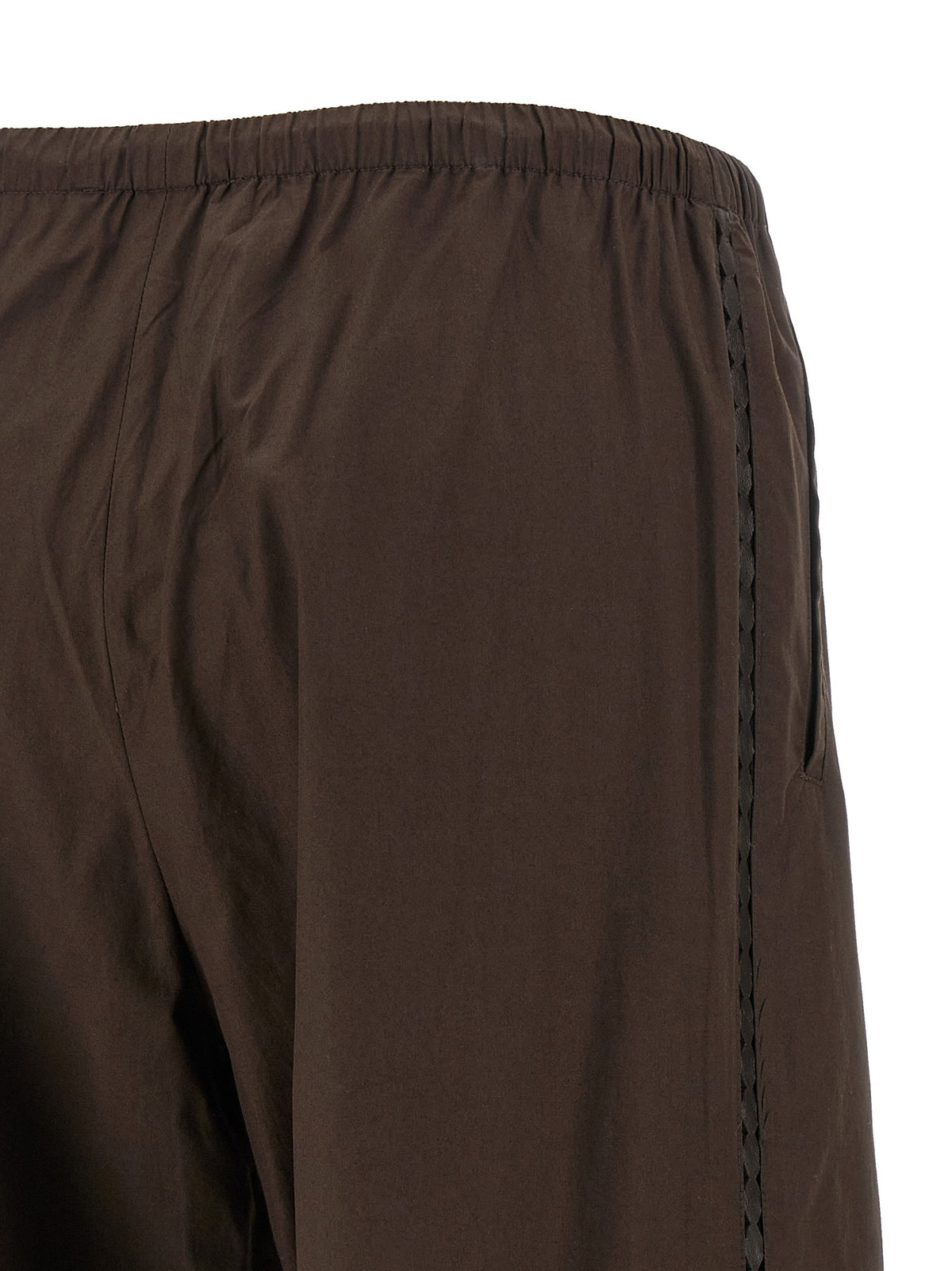Yves Salomon Leather Insert Pants Brown