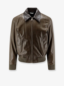 Bottega Veneta Women's Leather Jacket Green