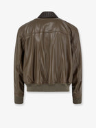 Bottega Veneta Women's Leather Jacket Green, view 2