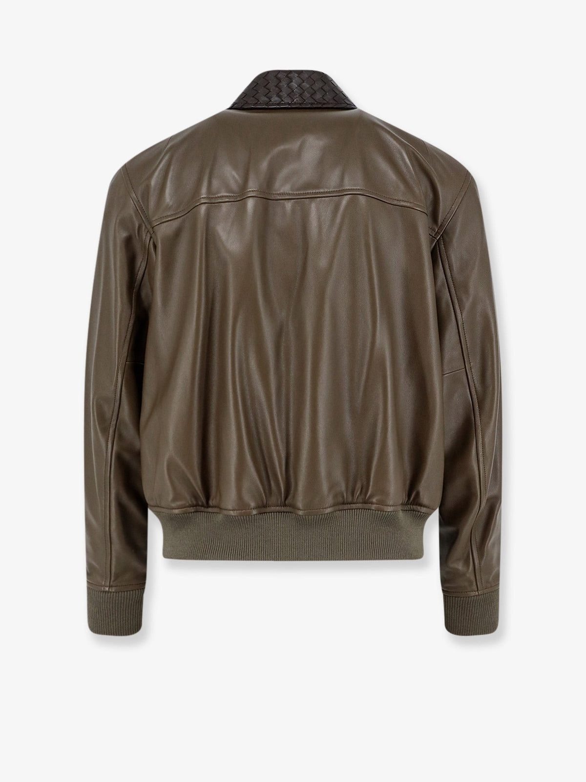Bottega Veneta Women's Leather Jacket Green, view 2