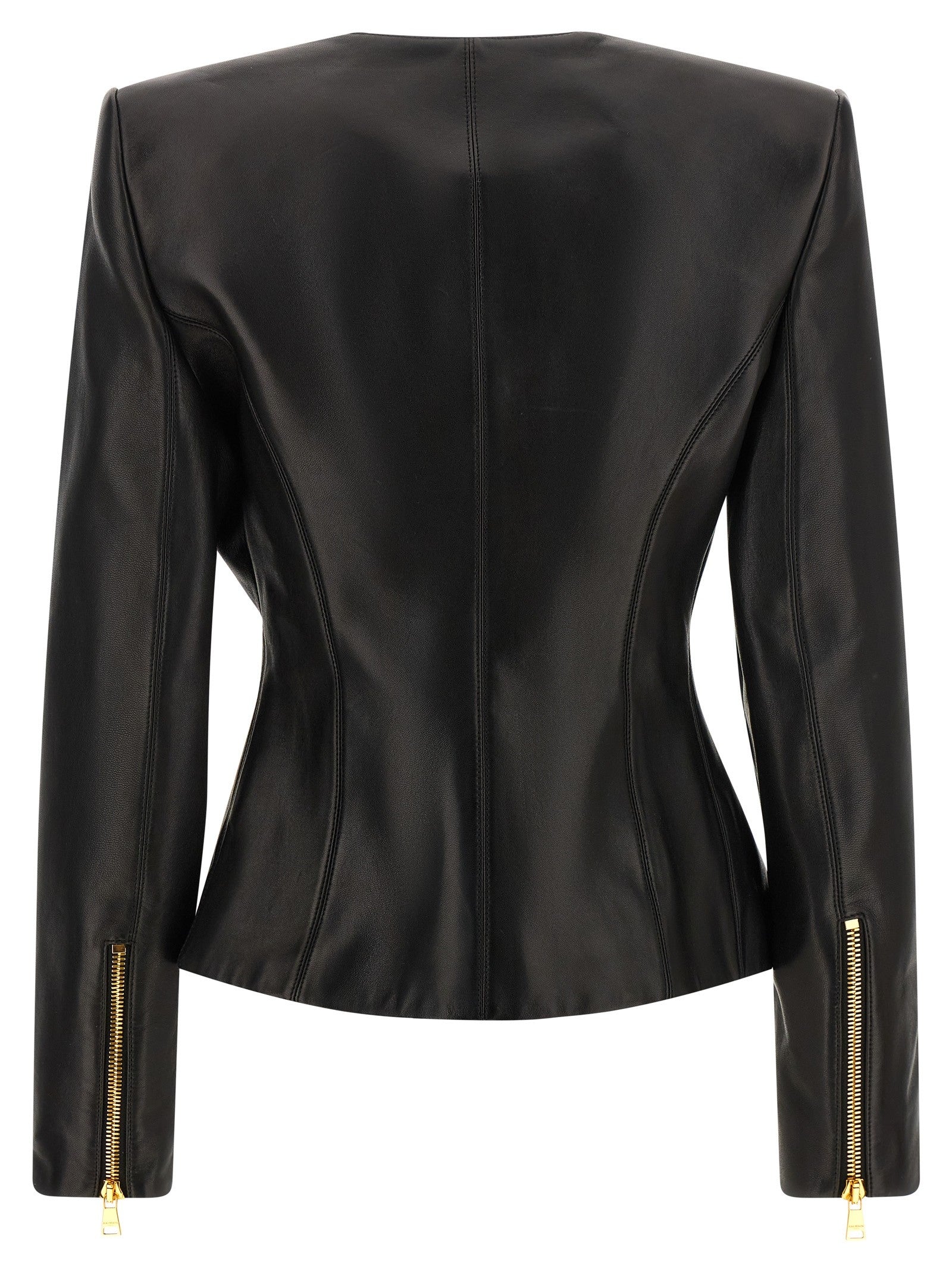Balmain Leather Jacket Black
