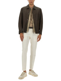 Boss Camel Men's Leather Jacket Brown