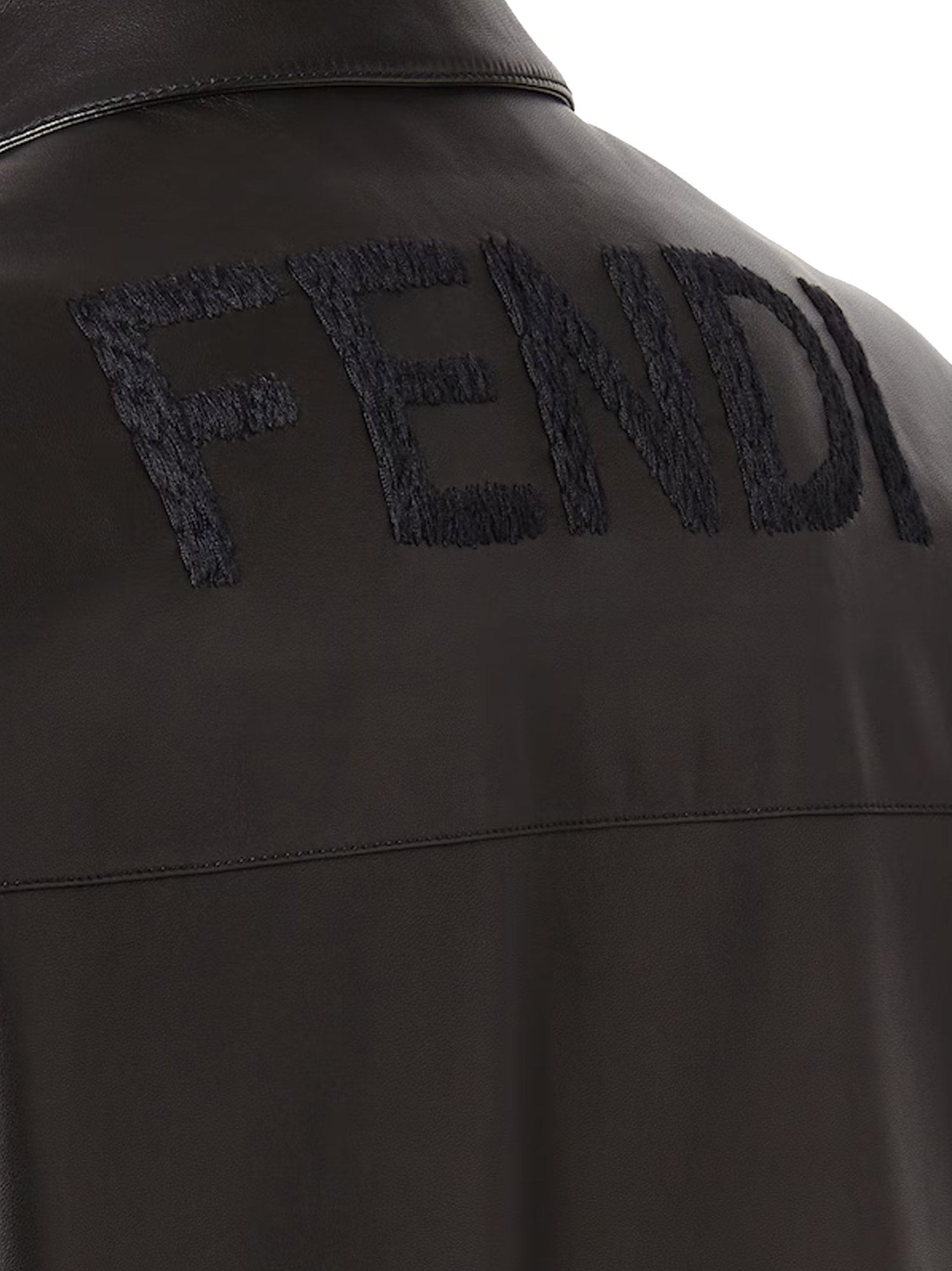 Fendi Men's Leather Jacket Black