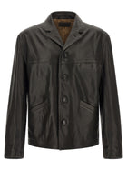 Lemaire Leather Jacket Black