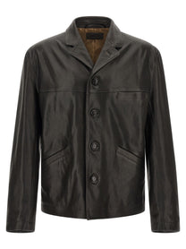 Lemaire Leather Jacket Black