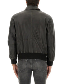 Boss Men's Leather Jacket Brown