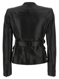 Balmain Leather Jacket Black