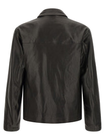 Lemaire Leather Jacket Black, view 2