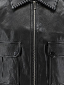 The Frankie Shop Women's Leather Jacket Black