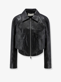 The Frankie Shop Women's Leather Jacket Black