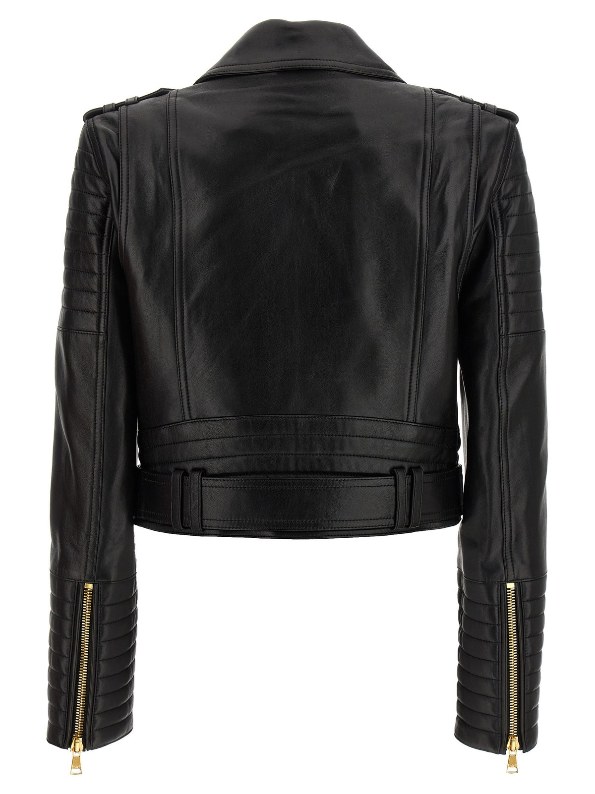Balmain Leather Jacket Black, view 2