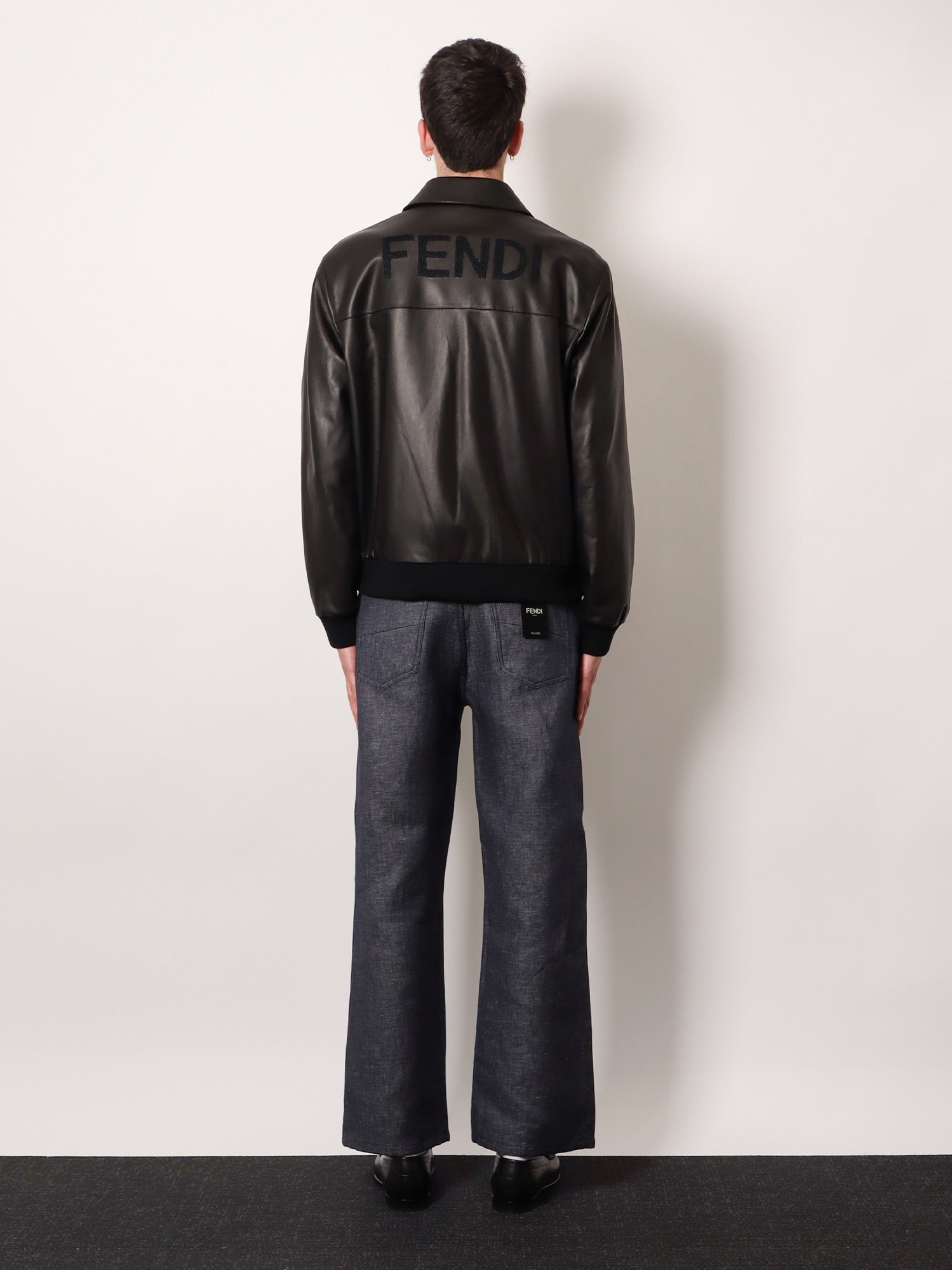 Fendi Men's Leather Jacket Black