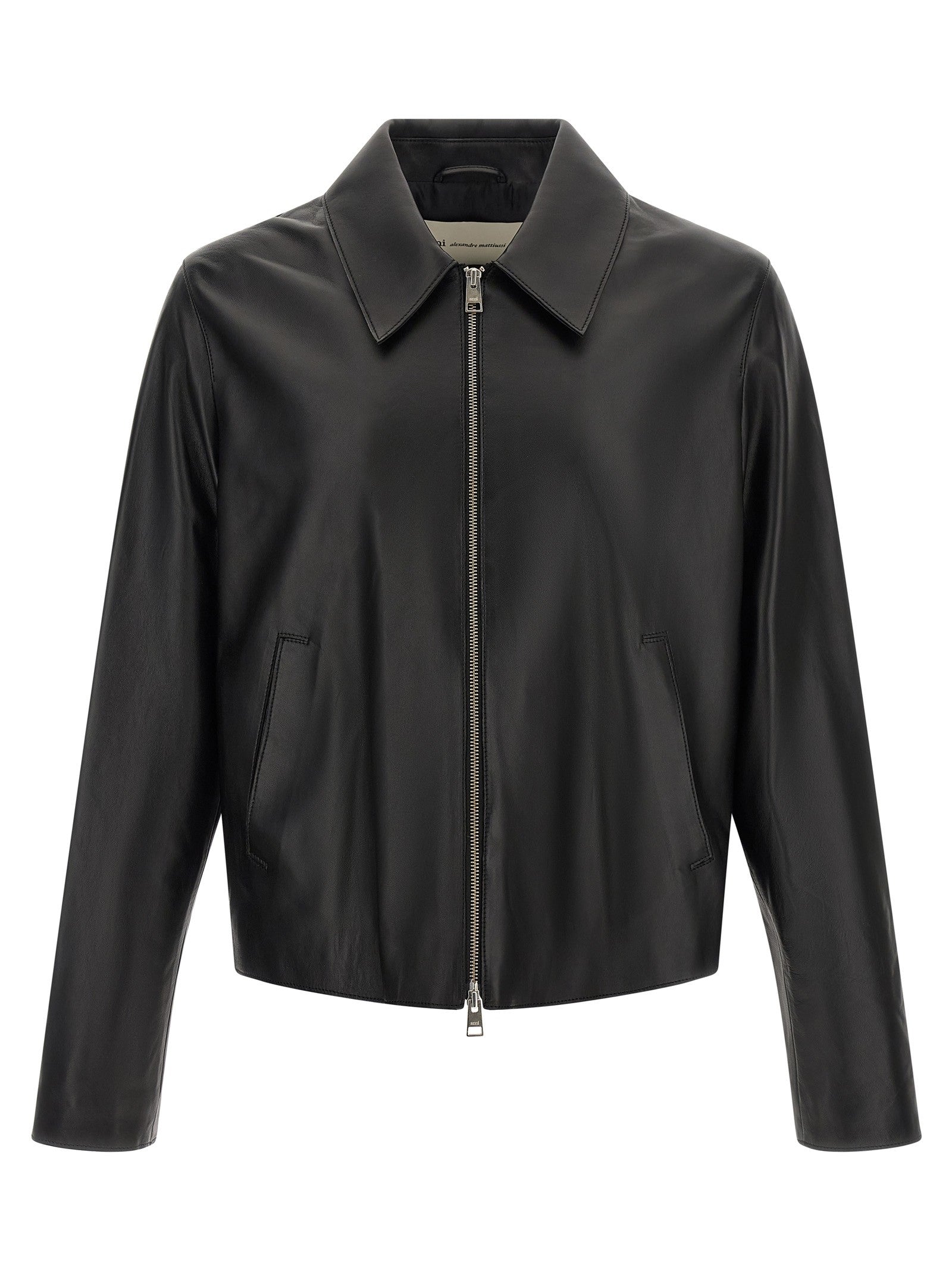 Ami Paris Leather Jacket Black