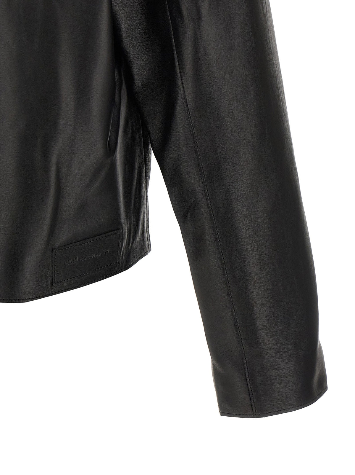 Ami Paris Leather Jacket Black