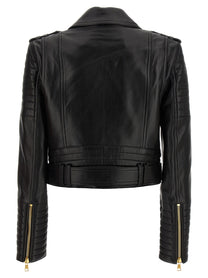 Balmain Leather Jacket Black