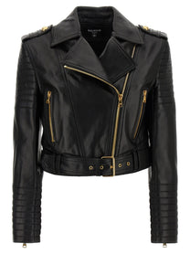 Balmain Leather Jacket Black