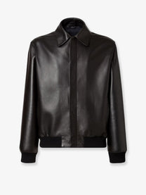 Fendi Men's Leather Jacket Black