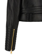 Balmain Leather Jacket Black, view 4