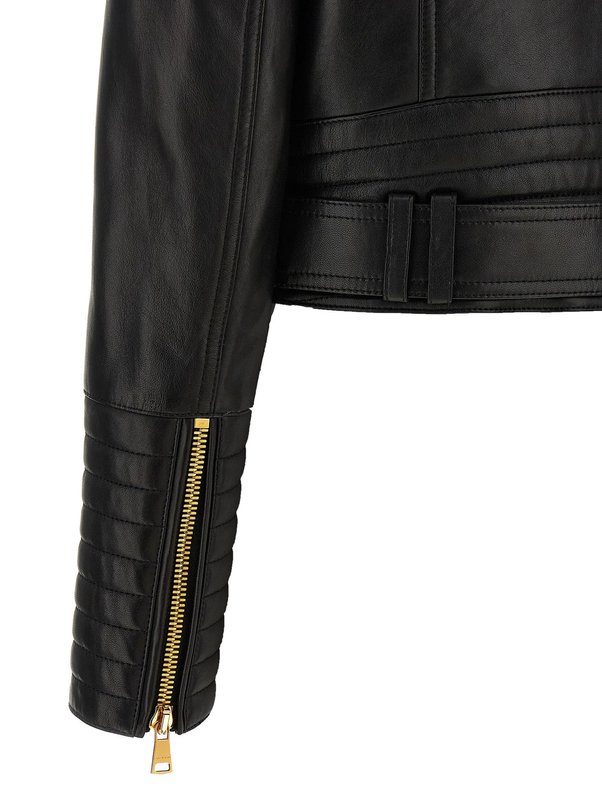Balmain Leather Jacket Black, view 4
