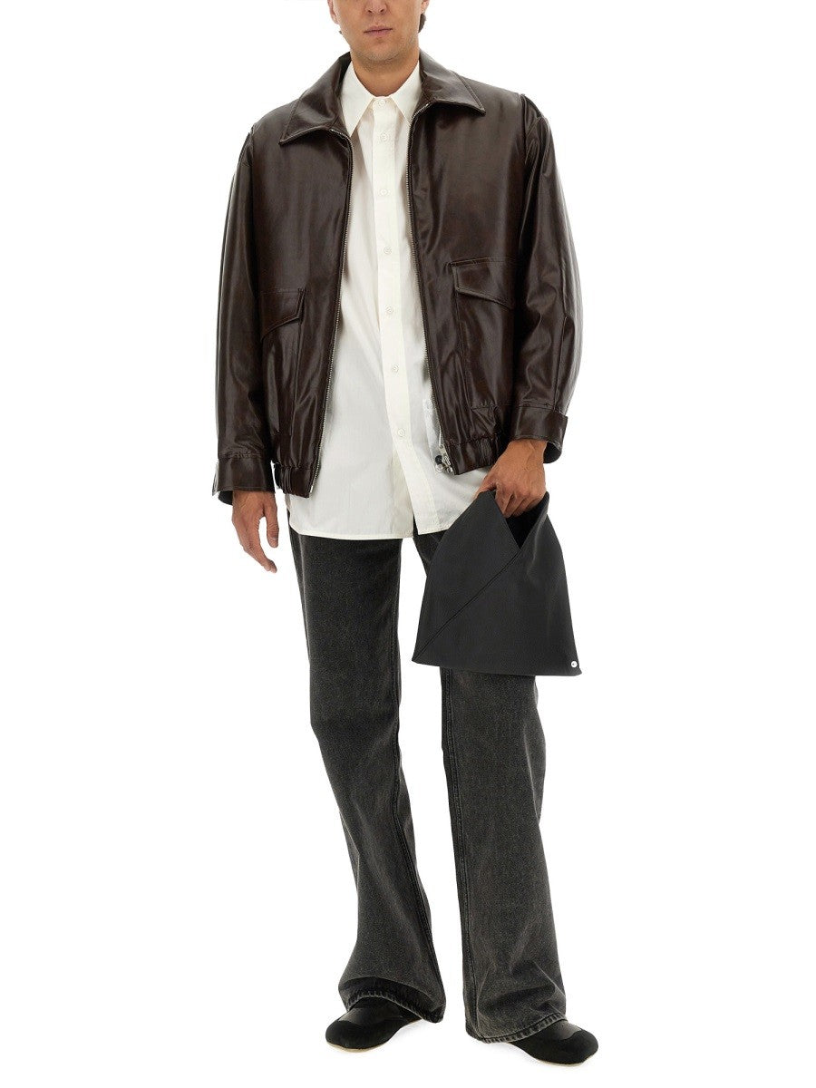 MM6 Maison Margiela Men's Leather Jacket Brown