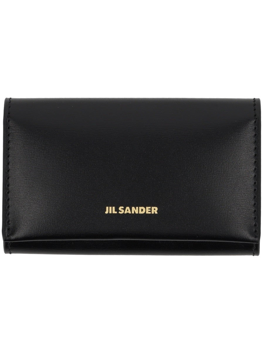 Jil Sander Women's Leather Keychain Clutch Bag Black