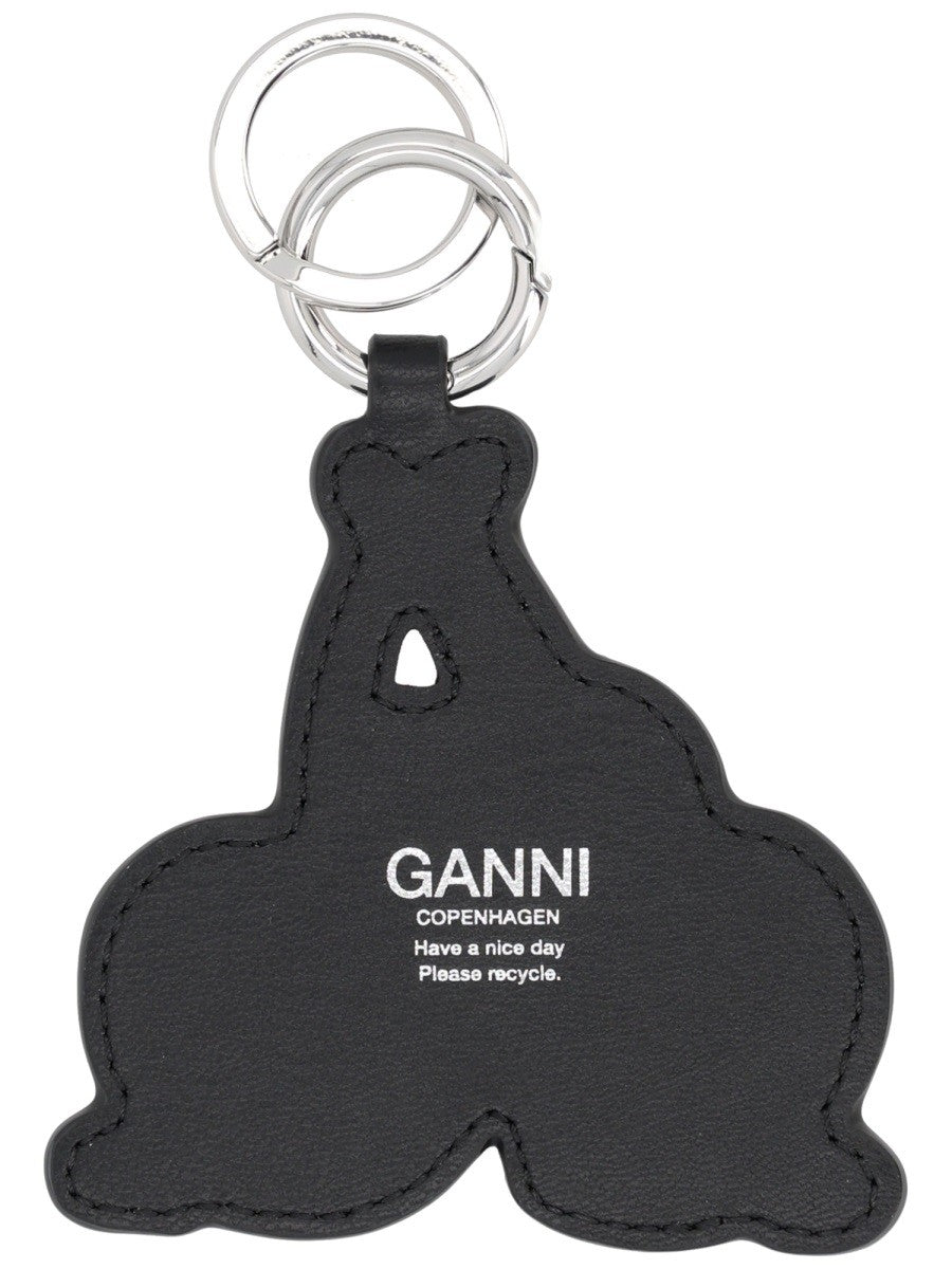 Ganni Women's Leather Keychain Black