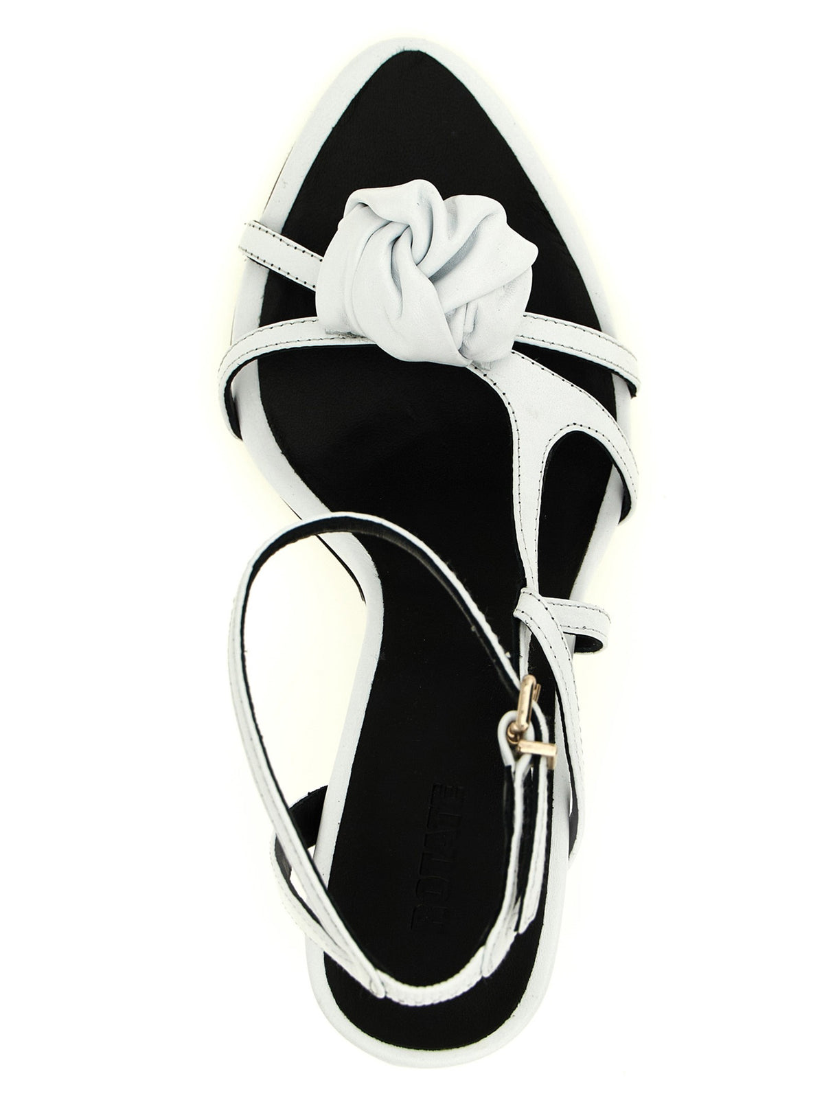 ROTATE Birger Christensen Leather Knot Sandals White