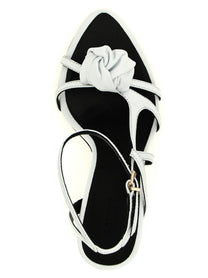 ROTATE Birger Christensen Leather Knot Sandals White