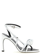 ROTATE Birger Christensen Leather Knot Sandals White