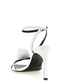 ROTATE Birger Christensen Leather Knot Sandals White
