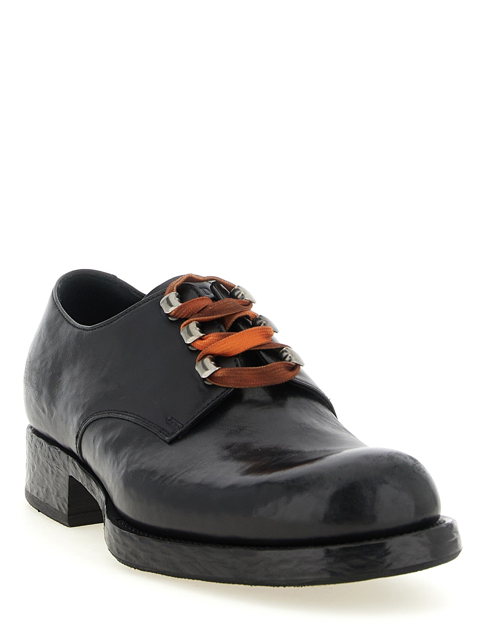 PRADA Leather Lace up Shoes Black