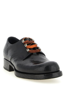 PRADA Leather Lace up Shoes Black
