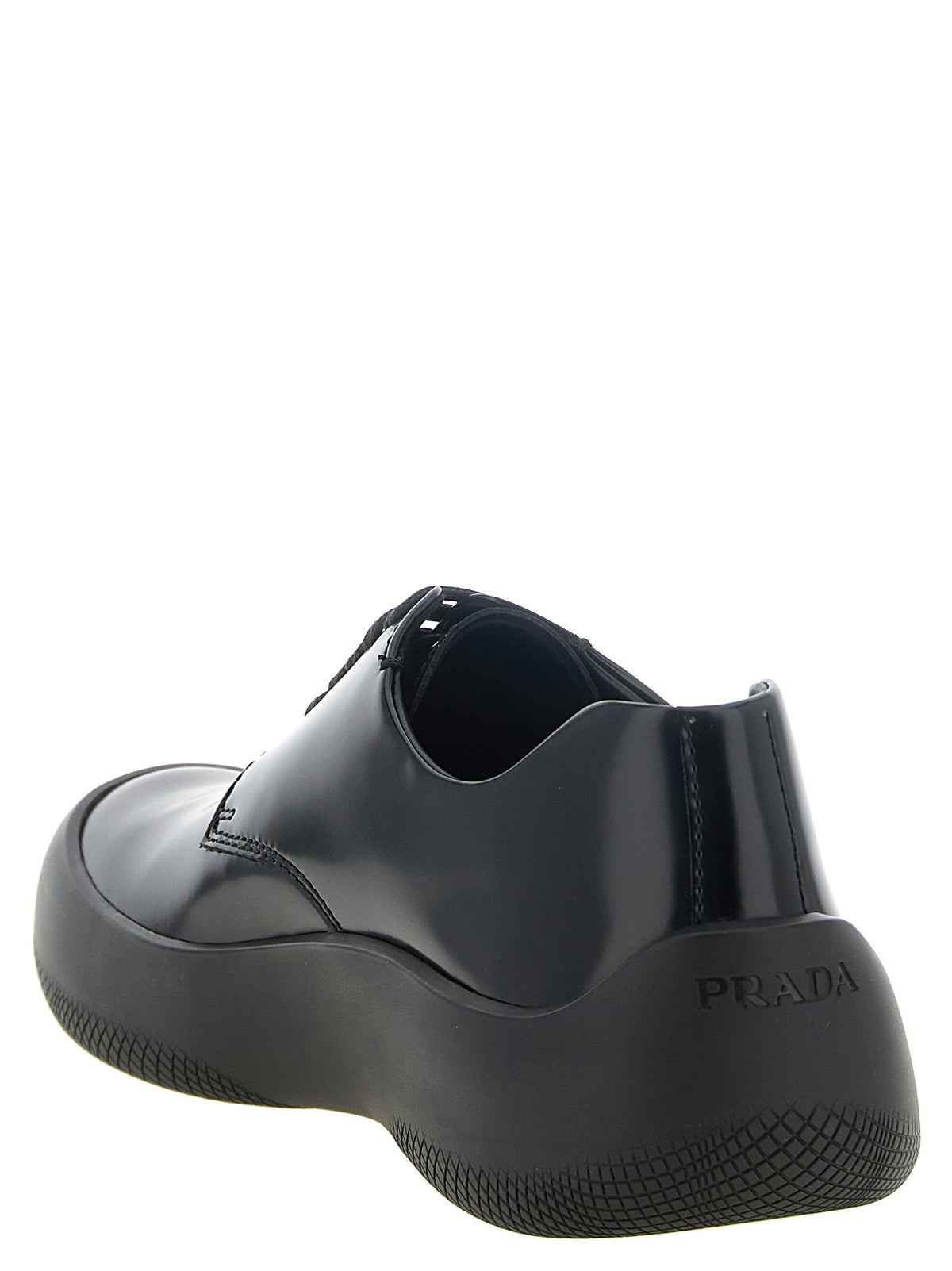 PRADA Leather Lace up Shoes Black